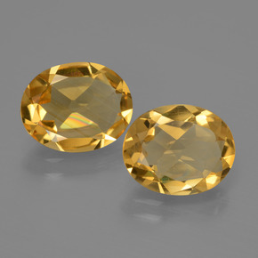 4.05天然金色黄水晶，椭圆形切割，10×8毫米，VVS-VS