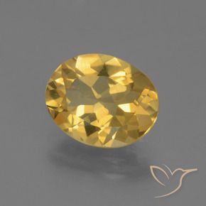 2.15克拉天然黄水晶，椭圆形，VVS-VS