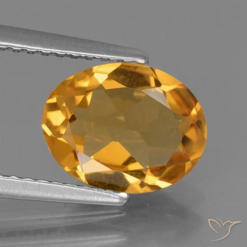 1.75克拉天然金色黄水晶，椭圆形切割，9.7×7.6毫米，VVS