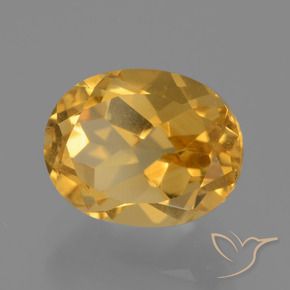 2.96克拉天然黄水晶，椭圆形，VVS-VS