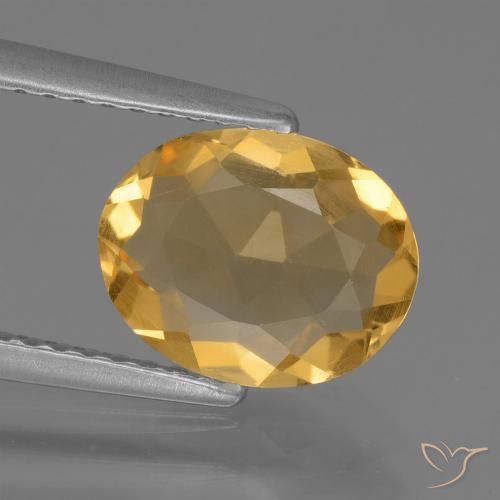 1.59ct 天然 中深金色 黄水晶, 椭圆形, VS