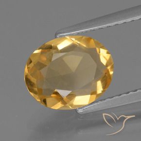1.59克拉天然黄水晶，椭圆形，VS