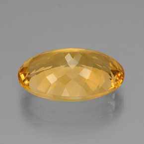 14.40克拉天然金色黄水晶，椭圆形切割，19.8×14毫米，VVS