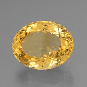 16.78克拉天然金色黄水晶，椭圆形切割，18.7×14.7毫米，VVS