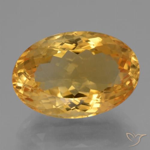 15.05ct 天然 中深金色 黄水晶, 椭圆形, VVS-VS
