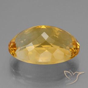 15.05克拉天然黄水晶，椭圆形，VVS-VS