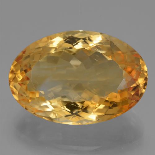16.80克拉天然金色黄水晶，椭圆形切割，20.6×14毫米，VVS