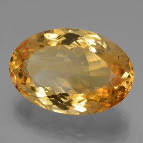 16.80克拉天然金色黄水晶，椭圆形切割，20.6×14毫米，VVS