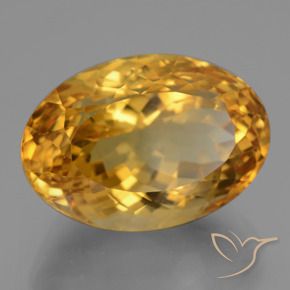 19.01克拉天然金色黄水晶，椭圆形切割，19.4×13.5毫米，VVS