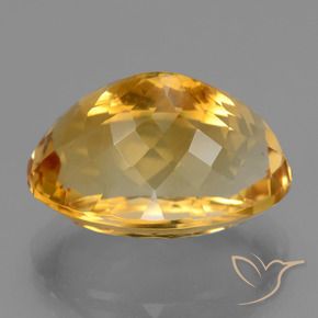 19.01克拉天然金色黄水晶，椭圆形切割，19.4×13.5毫米，VVS