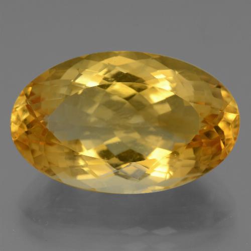 15.88克拉天然金色黄水晶，椭圆形切割，21.3×13.2毫米，VVS