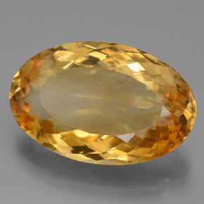 20.52克拉天然金色黄水晶，椭圆形切割，23.6×15.3毫米，VVS