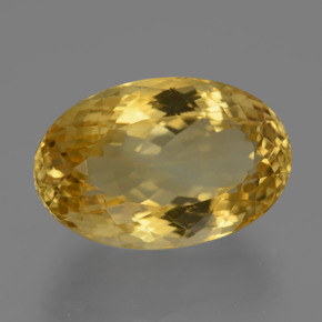 18.28克拉天然金色黄水晶，椭圆形切割，20.2×13.2毫米，VVS