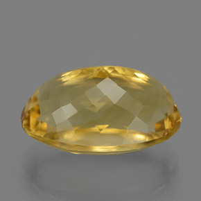 18.28克拉天然金色黄水晶，椭圆形切割，20.2×13.2毫米，VVS