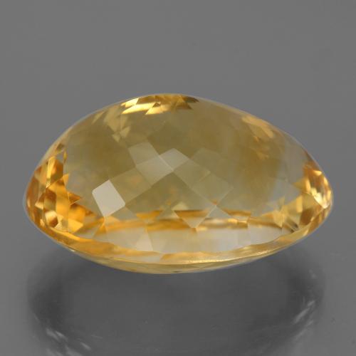 24.63克拉天然金色黄水晶，椭圆形切割，21.6×15.9毫米，VVS