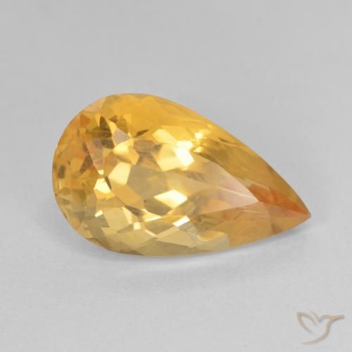 5.83ct 天然 深金色 黄水晶, 梨形, VVS