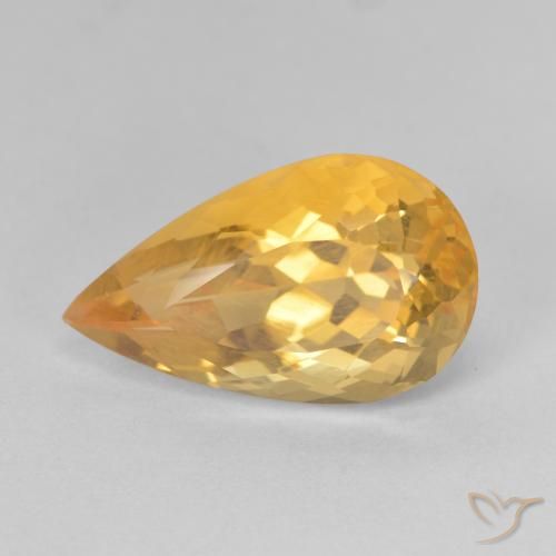 5.83克拉天然黄水晶，梨形，VVS