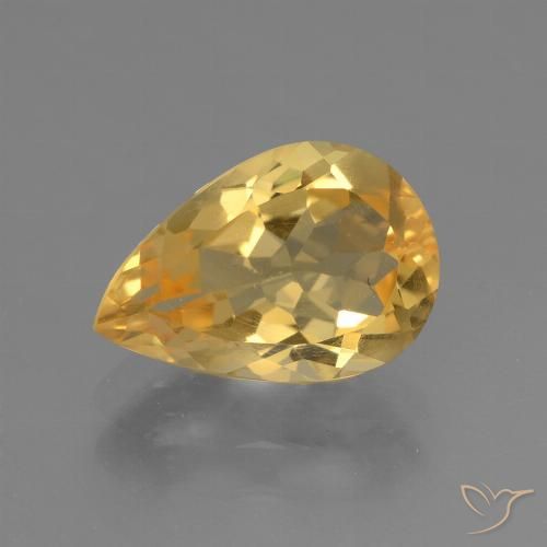 2.29ct 天然 深金橙色 黄水晶, 梨形, VVS
