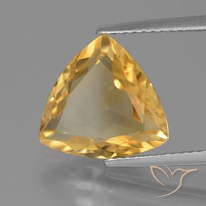4.34克拉天然黄水晶，胖三角形，VVS-VS