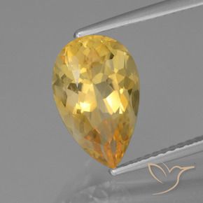 3.12克拉天然黄水晶，梨形，VVS