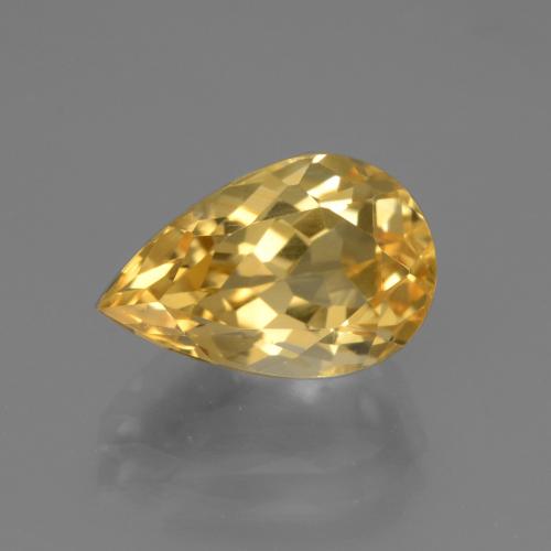 3.65克拉天然金色黄水晶，梨形，12.1×8毫米，VVS