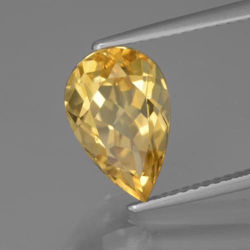 3.65克拉天然金色黄水晶，梨形，12.1×8毫米，VVS