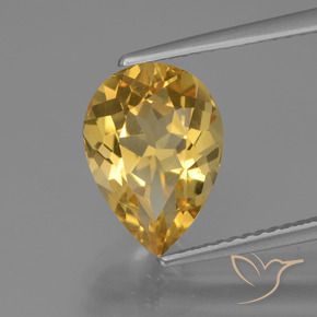 3.22克拉天然黄水晶，梨形，VVS