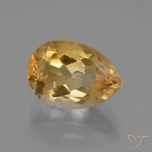 3.46ct 天然 浅橙色-金色 黄水晶, 梨形, VVS