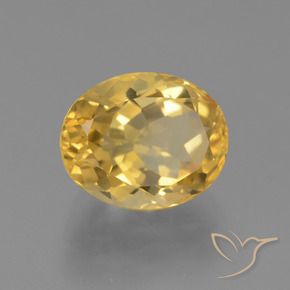 4.13克拉天然黄水晶，椭圆形，VVS-VS