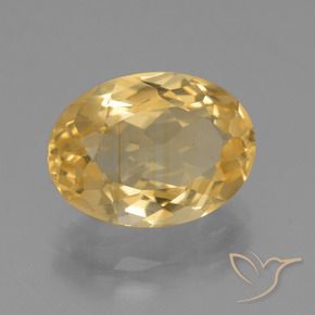 3.80克拉天然黄水晶，椭圆形，VVS-VS