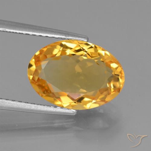 3.94ct 天然 深橙金 黄水晶, 椭圆形, VVS-VS