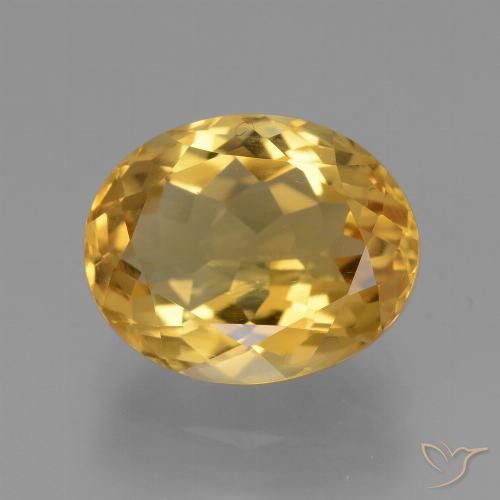 4.15ct 天然 深金橙色 黄水晶, 椭圆形, VVS-VS