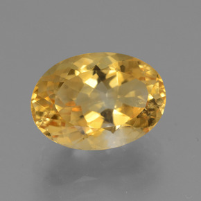 3.74克拉天然金色黄水晶，椭圆形切割，11.9×8.5毫米，VVS