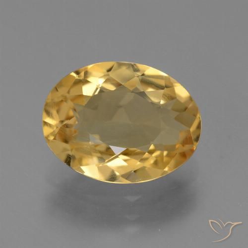 2.96ct 天然 中深金色 黄水晶, 椭圆形, VVS-VS