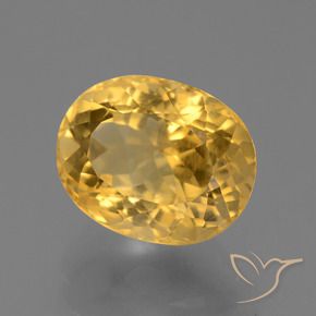 4.29克拉天然黄水晶，椭圆形，VS