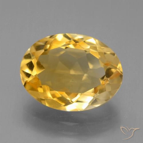 3.93ct 天然 亮金 黄水晶, 椭圆形, VVS-VS