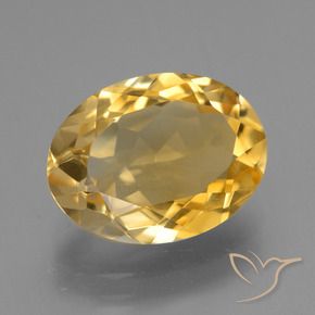 3.93克拉天然黄水晶，椭圆形，VVS-VS