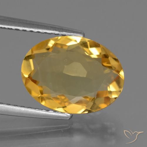 3.08ct 天然 深金橙色 黄水晶, 椭圆形, VVS