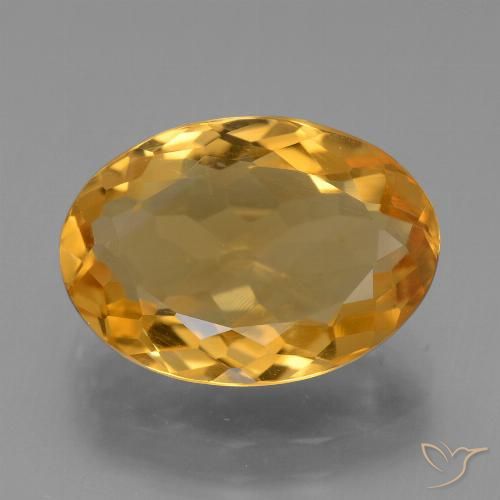 4.91ct 天然 深橙金 黄水晶, 椭圆形, VVS