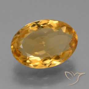 4.91克拉天然黄水晶，椭圆形，VVS