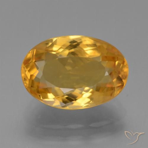 3.95ct 天然 深橙色-金色 黄水晶, 椭圆形, VS