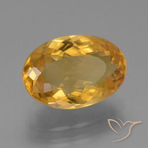 3.95克拉天然黄水晶，椭圆形，VS