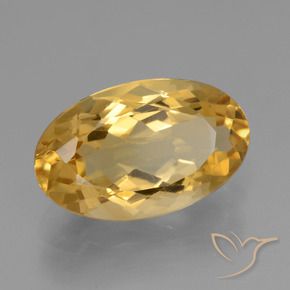 3.73克拉天然黄水晶，椭圆形，VVS-VS