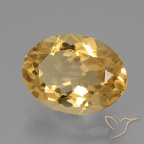 3.63克拉天然黄水晶，椭圆形，VVS