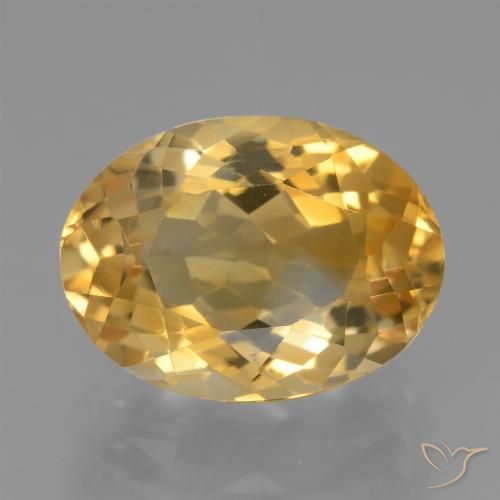 4.56ct 天然 中深金色 黄水晶, 椭圆形, VVS