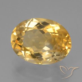 4.56克拉天然黄水晶，椭圆形，VVS
