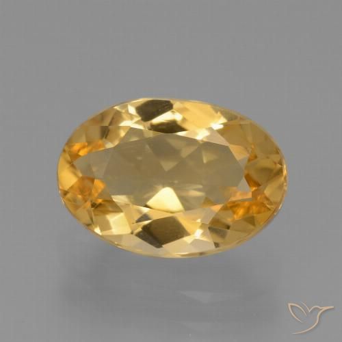 2.48ct 天然 中深金色 黄水晶, 椭圆形, VVS