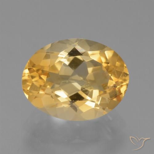 4.26ct 天然 浅橙色-金色 黄水晶, 椭圆形, VS