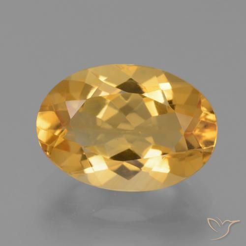 4.10ct 天然 中浅橙金 黄水晶, 椭圆形, VVS
