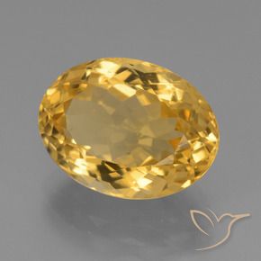 6.44克拉天然黄水晶，椭圆形，VVS-VS